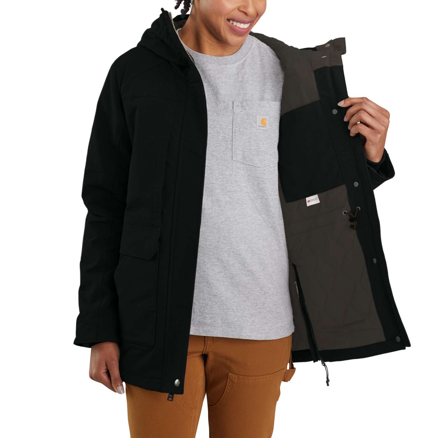 carhartt® Damen Jacke SUPER DUX COAT black Flach  - bei HUG Technik ♡