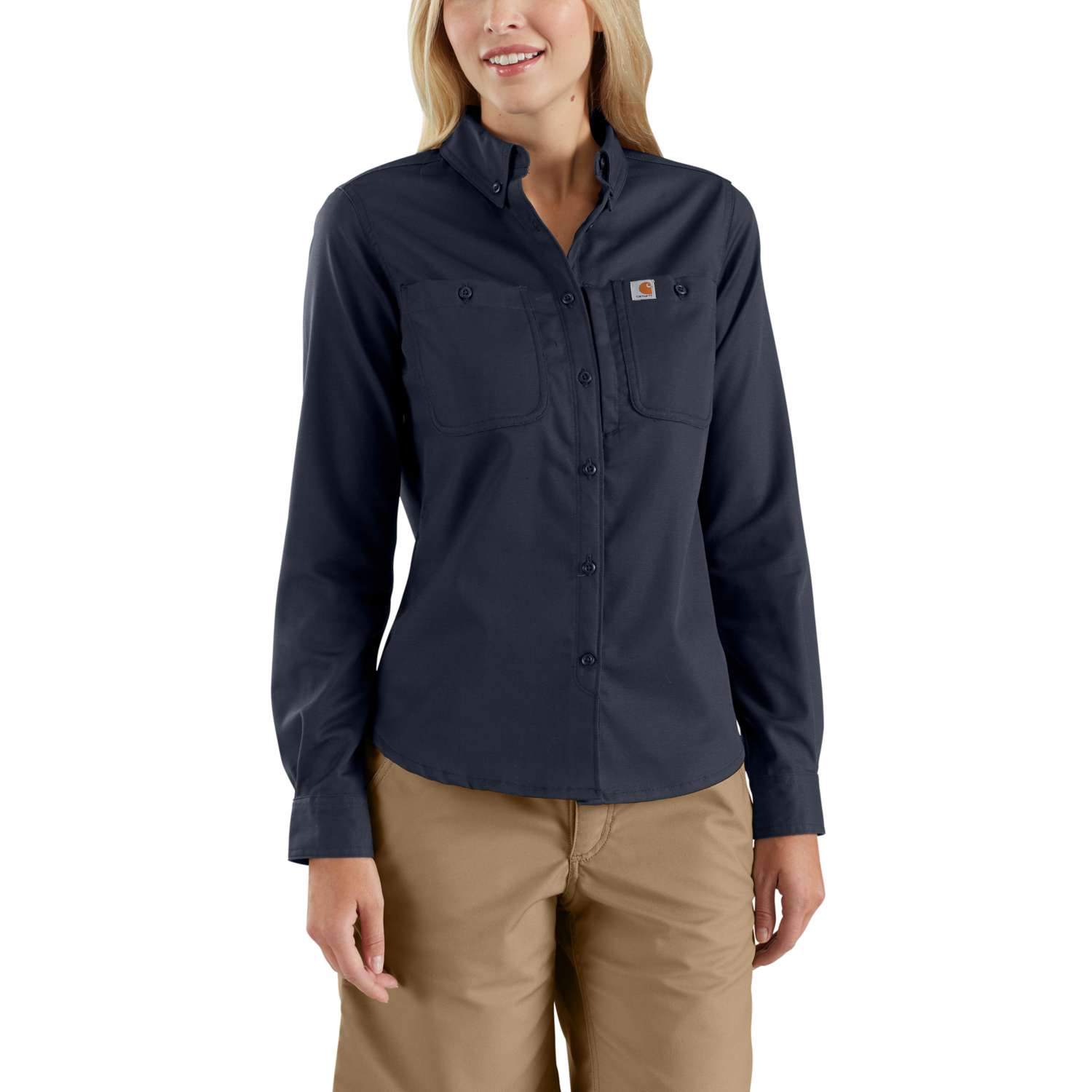 carhartt® Damen Stretch-Hemd RUGGED PROFESSIONAL L/S SHIRT, navy - erhältlich bei ✭ HUG Technik ✓