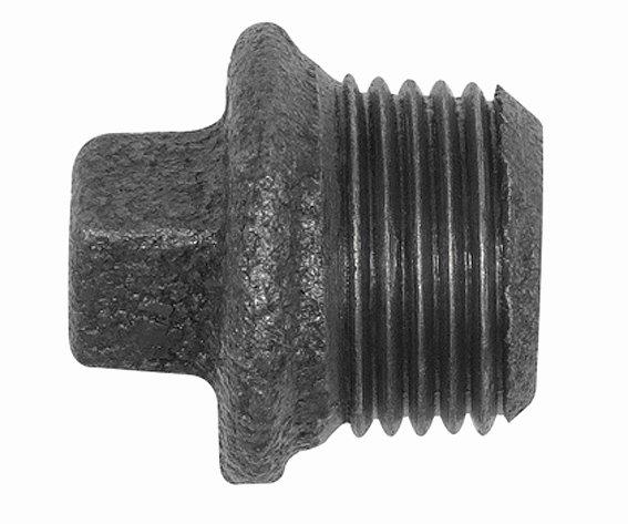 Stopfen 290, mit Rand, R 1/4 AG, Temperguss, schwarz - direkt von HUG Technik ✓