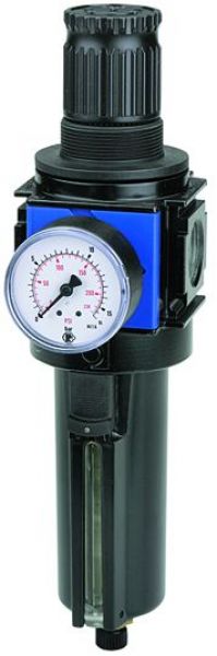 Filterregler »variobloc«, Metallbehälter, Sichtrohr, Manometer, BG 1, G 1/4 - erhältlich bei ✭ HUG Technik ✓