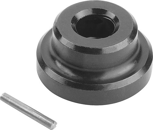 Produktbild Druckstück mit Sicherungsstift, D=12, D1=4,6, Autom.Stahl brün. u. einsatzgehärtet - K1916.06