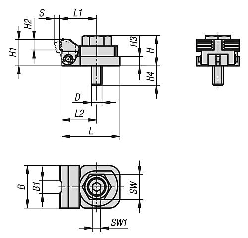 Niederzugspanner mit Exzenter, M08, S=4, F=3,5, Vergütungsstahl schwarz brüniert - K1695.081 - gibt’s bei HUG Technik ✓