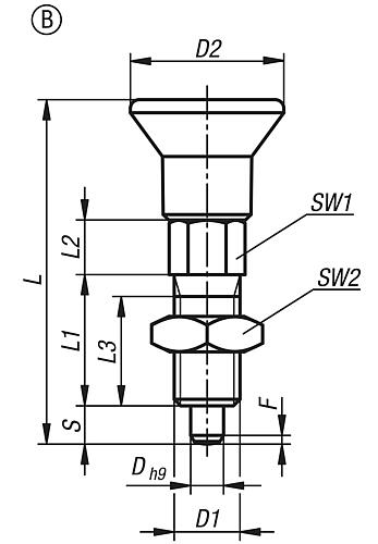 Arretierbolzen Gr.0 M06, Form: B Edelstahl, D=4 - K0747.12004060 - bei HUG Technik ☆