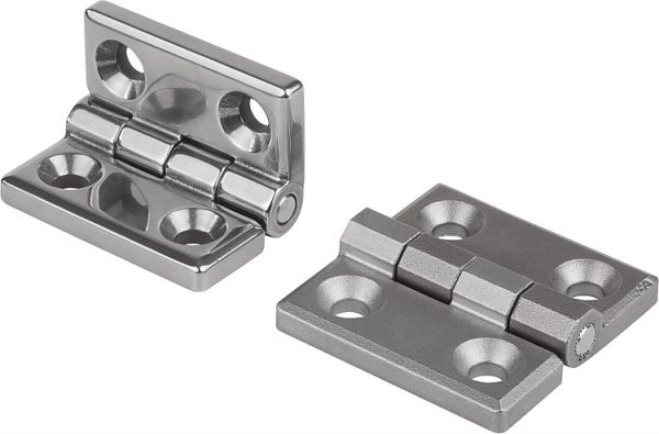 Scharnier gestrahlt Edelstahl, A3=19,5, A4=19,5, A1=12,5, A2=12,5 - K1085.052013131 - direkt von HUG Technik ✓