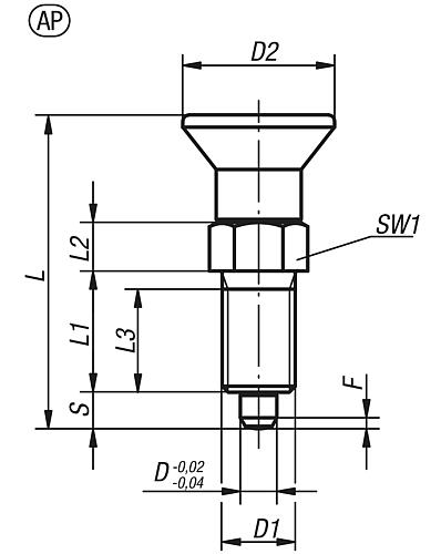 Arretierbolzen mit Gewindesicherung Gr.0 M08X1, D=4, Form: AP ohne Rastnut ohne Kontermutter, Edelstahl gehärtet - K1096.091004 - gibt’s bei HUG Technik ✓