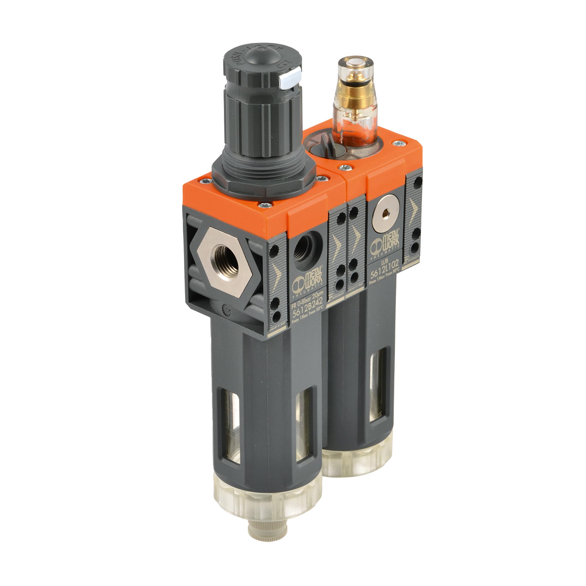 Filterregler + Öler »SYNTESI«, BG 2, G 1, 5 µm, 0…4 bar, RA - erhältlich bei ✌ HUG Technik ✓