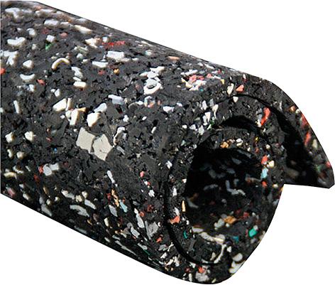 Gummi-Recycling-Matte, 8 mm x 1,5 m x 5 m, schwarz-bunt - direkt bei HUG Technik ✓