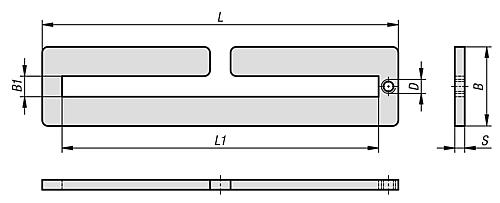 Platte offen, L=180, B=40, Stahl verzinkt und passiviert - K1508.0180X40 - erhältlich bei ✭ HUG Technik ✓