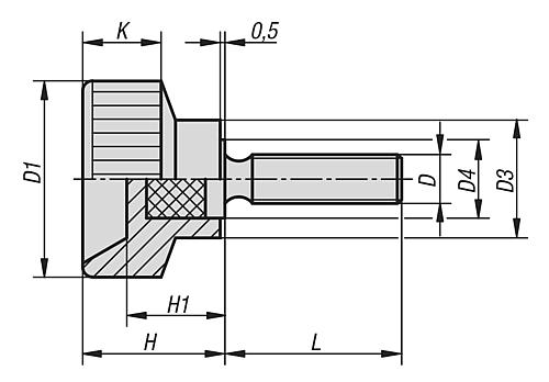 Rändelschraube M10X30 Kunststoff, Komp:Stahl - K0141.10X30 - bei HUG Technik ✭