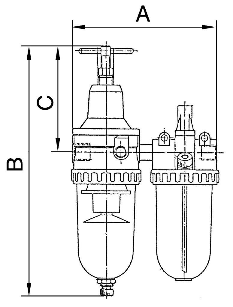 Wartungseinheit 2-tlg. »Standard« mit Metallbehälter, BG 1, G 1/4 - kommt direkt von HUG Technik 😊