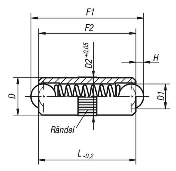 Federndes Druckstück glatte Ausführung D=10 L=24 Messing, doppelseitig, Komp: Kugel aus Edelstahl - K0337.10 - bei HUG Technik ☆