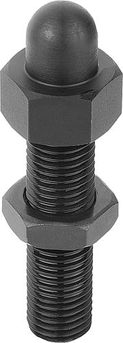 Produktbild Stützschraube mit Kontermutter M06 B=37 Vergütungsstahl, E=25, SW=13 - K0297.06006 - bei HUG Technik ☆