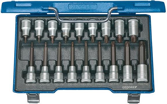 GEDORE Schraubendreher Einsatz-Garnitur 1/2 Zoll 18-teilig T20-60 - bekommst Du bei HUG Technik ♡