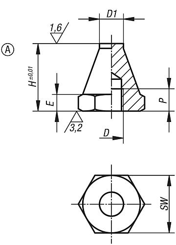 Auflagebolzen M06 H=12,5, Form: A Vergütungsstahl, T=11 - K0294.106012 - bei HUG Technik ✭
