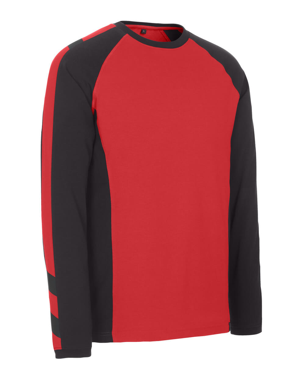 MASCOT® UNIQUE T-Shirt, Langarm »Bielefeld« Gr. 2XL, rot/schwarz - jetzt NEU bei HUG Technik  😊