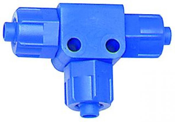 T-Verschraubung starr blau 12 x 9 POM 12/9 mm, POM - gibt’s bei HUG Technik ✓