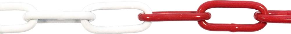 PÖSAMO Rundstahlkette / Schweisskette rot-weiss 5,0 (250x110) nach DIN 5685, galvanisch verzinkt, Packung mit 10 Meter - bekommst Du bei ★ HUG Technik ✓
