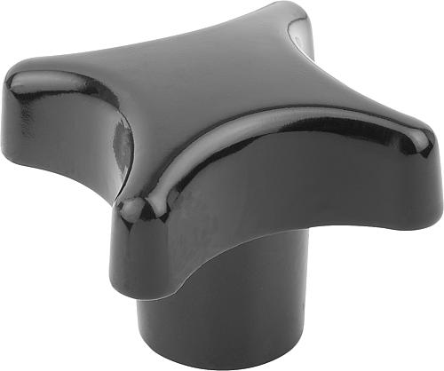Kreuzgriff kunststoffbeschichtet D1=40, Form: C Grauguss, schwarz, D4=8 - K0682.208 - bekommst Du bei ★ HUG Technik ✓