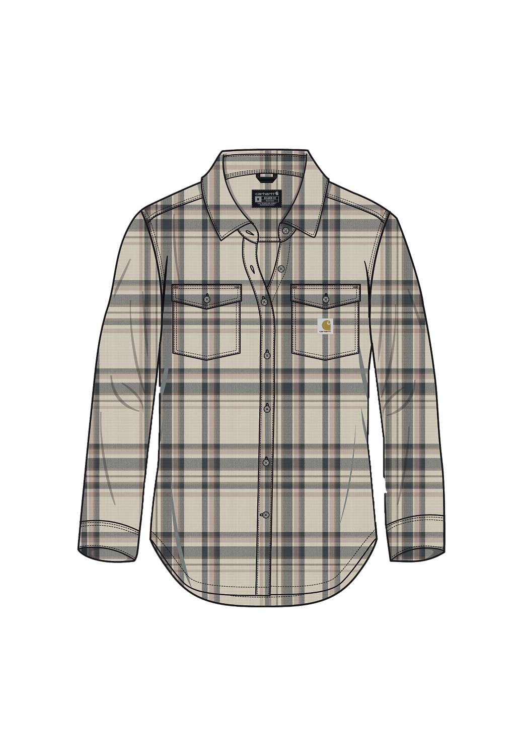 carhartt® Damen Shirt »FIBER SERIES L/S FLANNEL SHIRT« chalk - kommt direkt von HUG Technik 😊