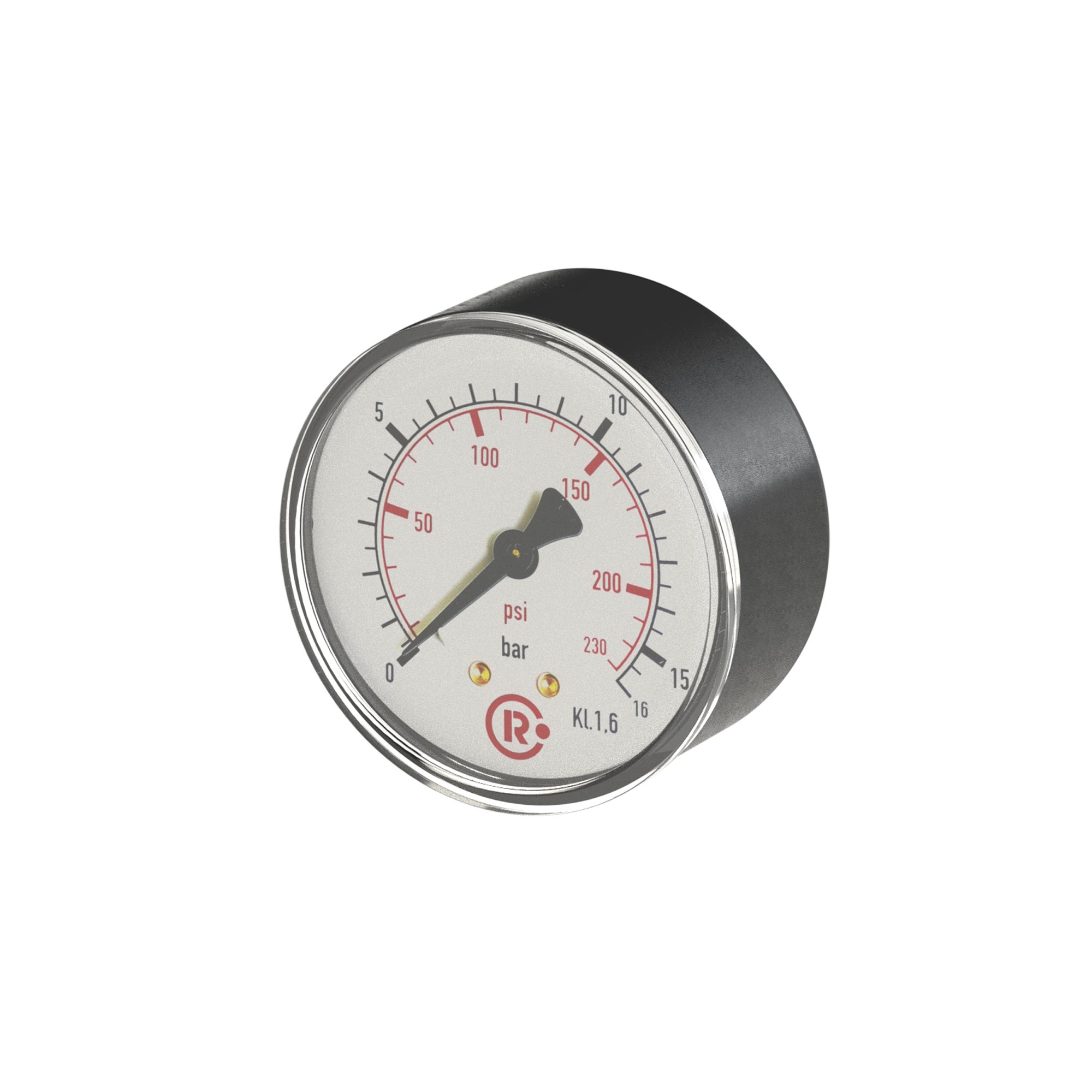 Standardmanometer Kunststoff, G 1/4 hinten, 0 - 25,0 bar/360 psi, Ø50 - bekommst Du bei ★ HUG Technik ✓