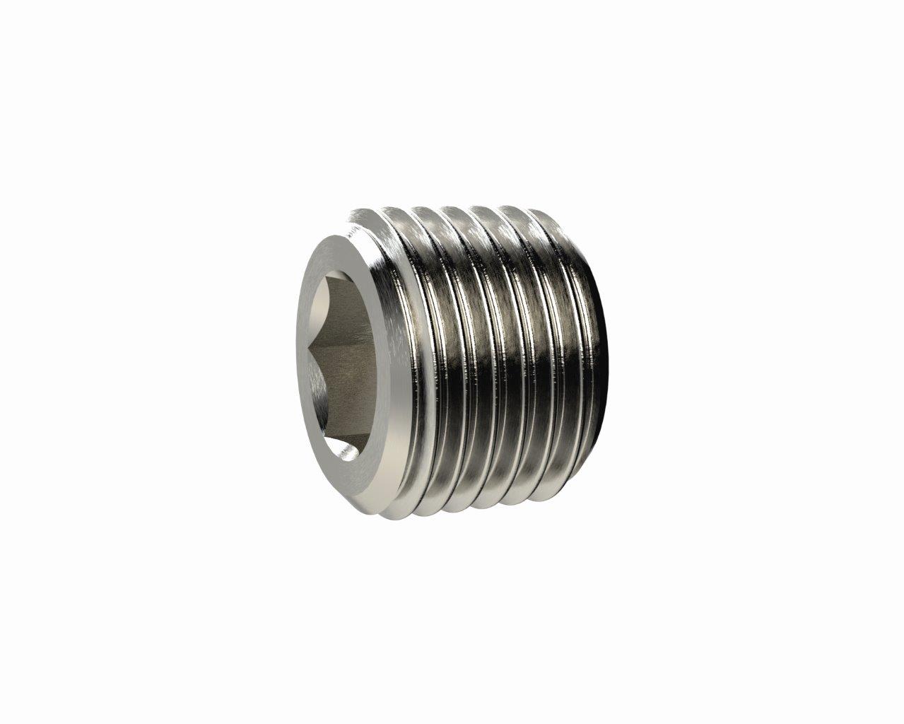 Verschlussschraube, Innensechskant, ohne Bund, R 2, Messing vernickelt - erhältlich bei ♡ HUG Technik ✓ Verschlussschraube, Innensechskant, ohne Bund, R 2, Messing vernickelt - erhältlich bei ♡ HUG Technik ✓