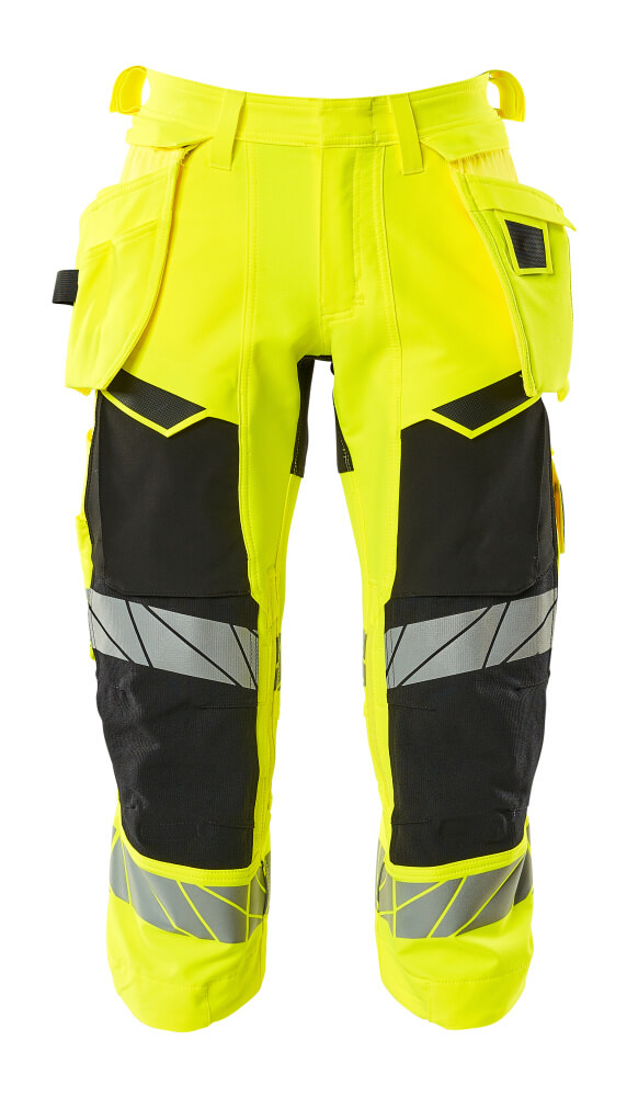 MASCOT® ACCELERATE SAFE Dreiviertel-Hose mit Hängetaschen  Gr. C44, hi-vis gelb/schwarz - gibt’s bei HUG Technik ✓