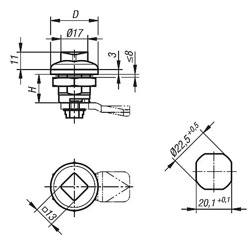 Drehriegel für Hygienebereich, Edelstahl-Silikon - K1354 - gibt’s bei ☆ HUG Technik ✓