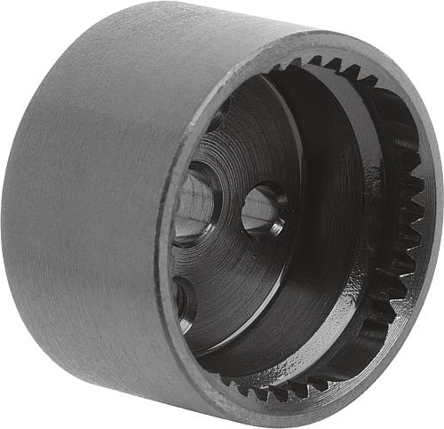 Rastelement mit Innenverzahnung, Form: D, D4=23, N=38, H=13,5, Stahl brüniert - K1446.42338 - erhältlich bei ✭ HUG Technik ✓