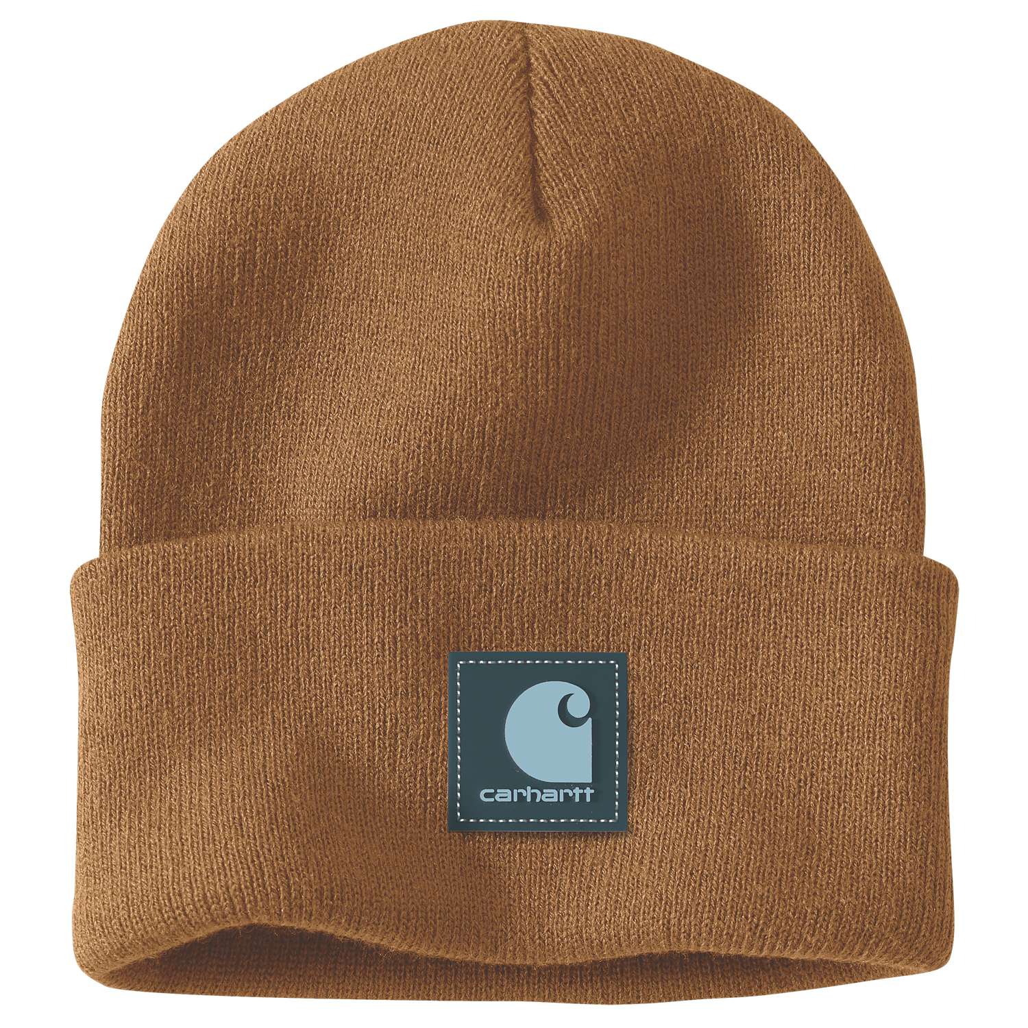 carhartt® Mütze »Rubber Patch Watch Cap Beanie« in carhartt brown/dark harbor teal.