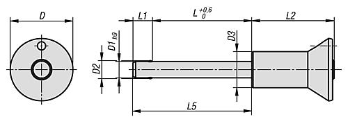 Kugelsperrbolzen mit Pilzknopf D1=10 L=20 Edelstahl, Komp: Edelstahl - K0791.02510020 - erhältlich bei ✭ HUG Technik ✓