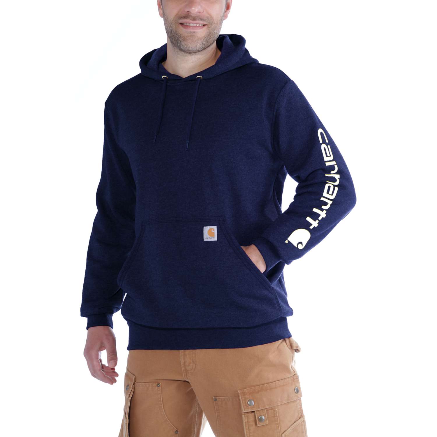 carhartt® Herren Kapuzensweater »SLEEVE LOGO HOODED SWEATSHIRT« new navy - kommt direkt von HUG Technik 😊