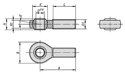 Gelenkkopf mit Gleitlagerung M05X19 Igumid®, Linksgewinde, Komp: Iglidur®, D=5 - K1465.1051 - bei HUG Technik ♡