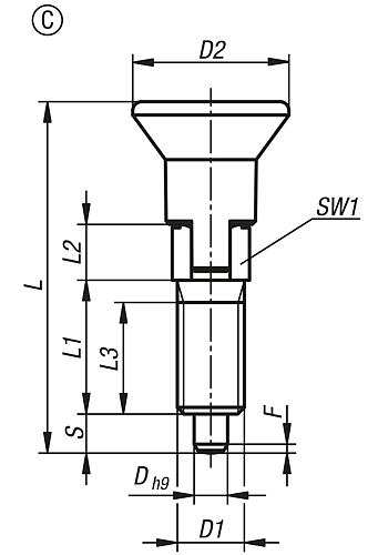 Arretierbolzen Gr.0 M06, Form: C Edelstahl, D=4 - K0747.13004060 - direkt bei HUG Technik ✓