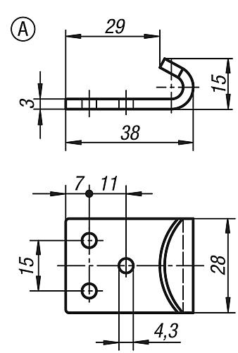 Gegenhaken, Form: A Edelstahl - K0051.9143382 - bei HUG Technik ♡