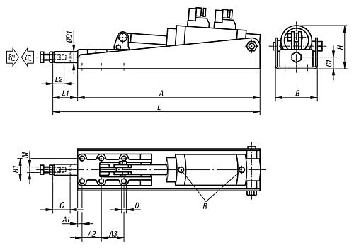 Schubstangenspanner, Form:B Stahl - K0094.0600 - direkt von HUG Technik ✓