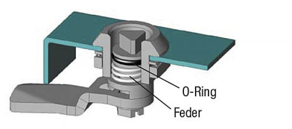 Drehriegel mit federgelagerter Zunge - K0522 - bekommst Du bei ★ HUG Technik ✓