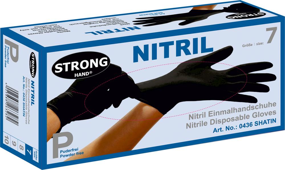 STRONGHAND® Einweghandschuhe SHa TIN, Nitril, ungepudert, schwarz (Box mit 100 Stück) - bekommst Du bei ★ HUG Technik ✓