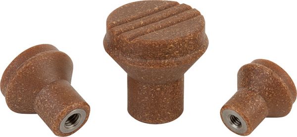 Pilzknopf Gr.3 M08 D1=33 Biopolymer, schwarz RAL7021 - K0251.100890 - erhältlich bei ♡ HUG Technik ✓