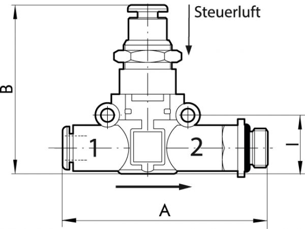 Rückschlagventil, pneumatisch entsperrbar, Schlauch/Gewinde, G 1/4, Schlauch-ø 6 mm, »lineonline« - bei HUG Technik ✓