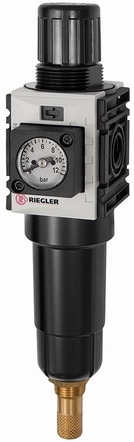 Filterregler »FUTURA-mini«, Metallbehälter, Kompaktmanometer, VA, G 1/4, 0,1-4 - gibt’s bei HUG Technik ✓