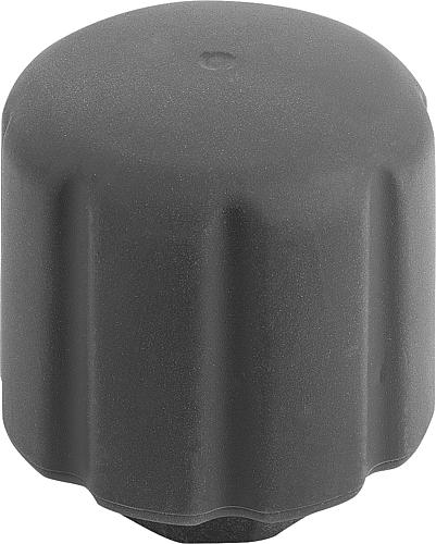 Spanngriff ergonomisch M06 D1=50 Kunststoff, schwarz RAL7021, Komp: Edelstahl - K0779.05006 - erhältlich bei ♡ HUG Technik ✓