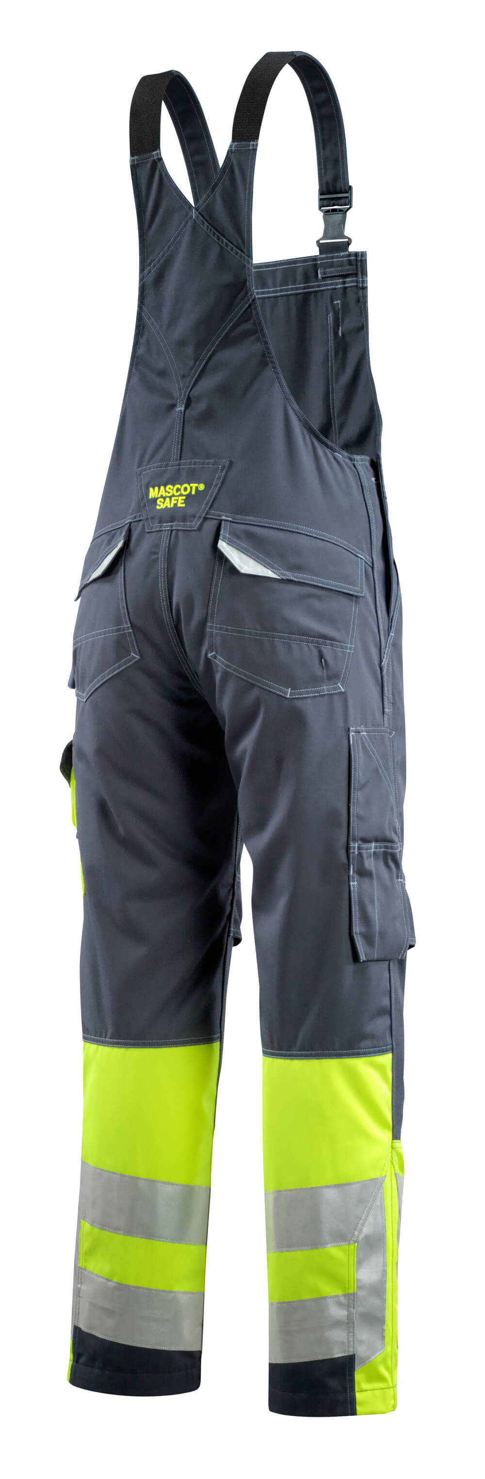 MASCOT® SAFE SUPREME Latzhose mit Knietaschen »Sunderland« Gr. 76/C46, schwarzblau/hi-vis gelb - direkt bei HUG Technik ✓