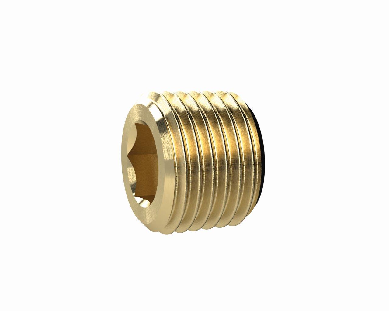 Verschlussschraube, Innensechskant, ohne Bund, R 1/8, Messing - gibt’s bei ☆ HUG Technik ✓ Verschlussschraube, Innensechskant, ohne Bund, R 1/8, Messing - gibt’s bei ☆ HUG Technik ✓