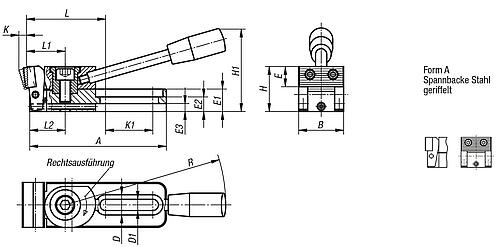 Niederzugspanner links A=121,5 40x40, Form: A Stahl - K0034.010025 - bekommst Du bei HUG Technik ♡