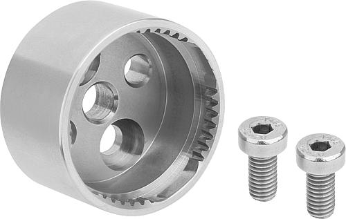 Rastelement mit Innenverzahnung, Form: B, D4=23, N=38, H=13,5, Edelstahl blank, Komp: Edelstahl - K1446.122338 - gibt’s bei ☆ HUG Technik ✓