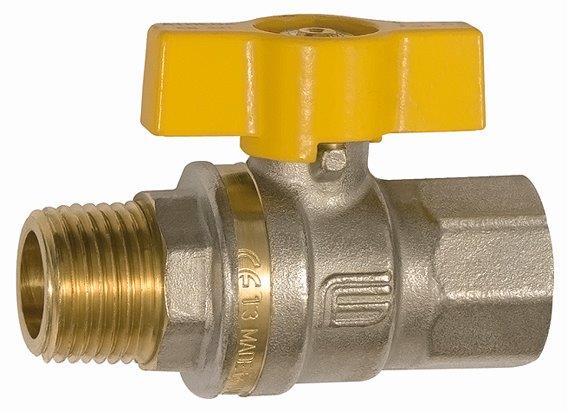 Kugelhahn EN 331, DVGW, Messing vernickelt, Flügelgriff, IG/AG, Rp/R 1/4 - kommt direkt von HUG Technik 😊