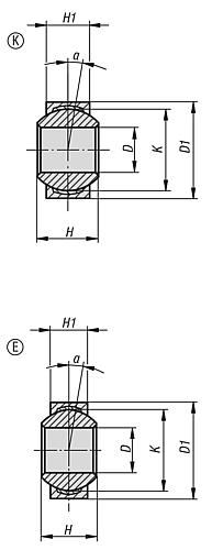 Gelenklager Maßreihe E, D=10-0,008 D1=19-0,009 Edelstahl 1.4571, Komp: PTFE - K1324.21019 - direkt bei HUG Technik ✓