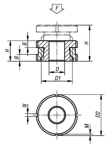 Höhenverstell-Element H=19 Edelstahl, D2=25, D=4,5 - K0694.04041 - gibt’s bei ☆ HUG Technik ✓