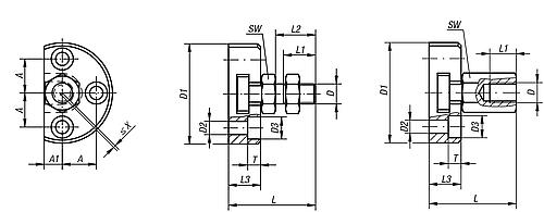 Schnellsteckkupplung mit Radialversatzausgleich M06 Stahl, mit Anschraubflansch - K0710.06 - bei HUG Technik ✭