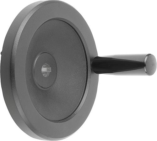 Scheibenhandrad D1=100 Passbohrung mit Nut D2=10H7, B3=3, T=11,4, Aluminium, schwarz pulverbesch, Komp:Duroplast - K0161.51100X10 - direkt von HUG Technik ✓ Scheibenhandrad D1=100 Passbohrung mit Nut D2=10H7, B3=3, T=11,4, Aluminium, schwarz pulverbesch, Komp:Duroplast - K0161.51100X10 - direkt von HUG Technik ✓